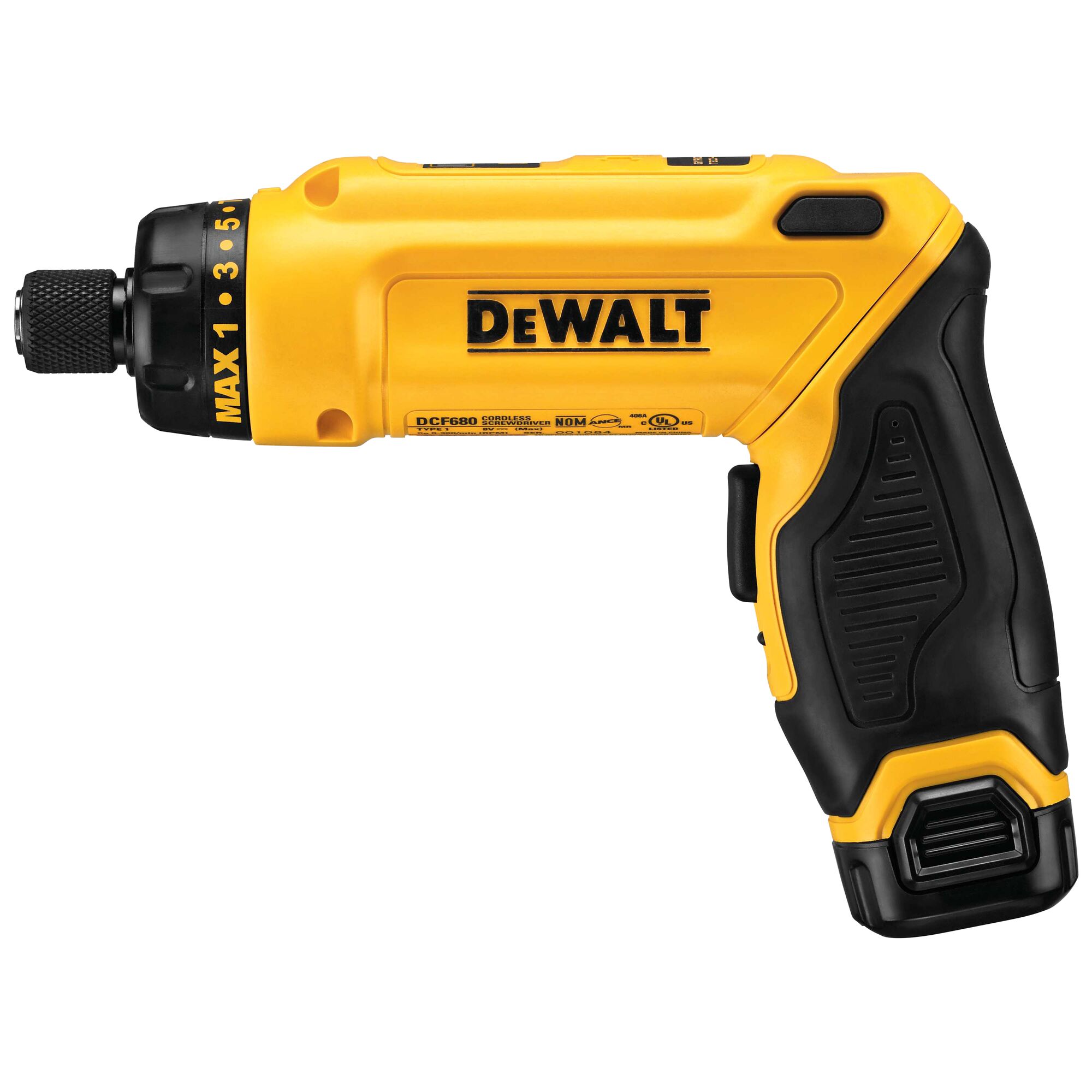 Gyroscopic screwdriver 2 battery in pistol-grip operation.