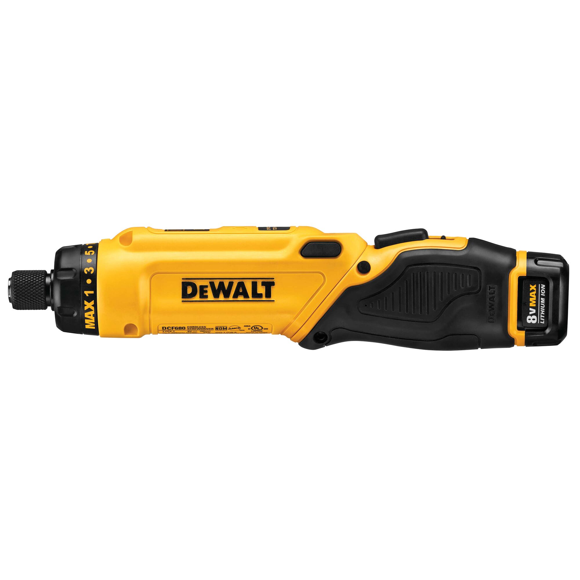 Gyroscopic screwdriver 2 battery in in-line operation.