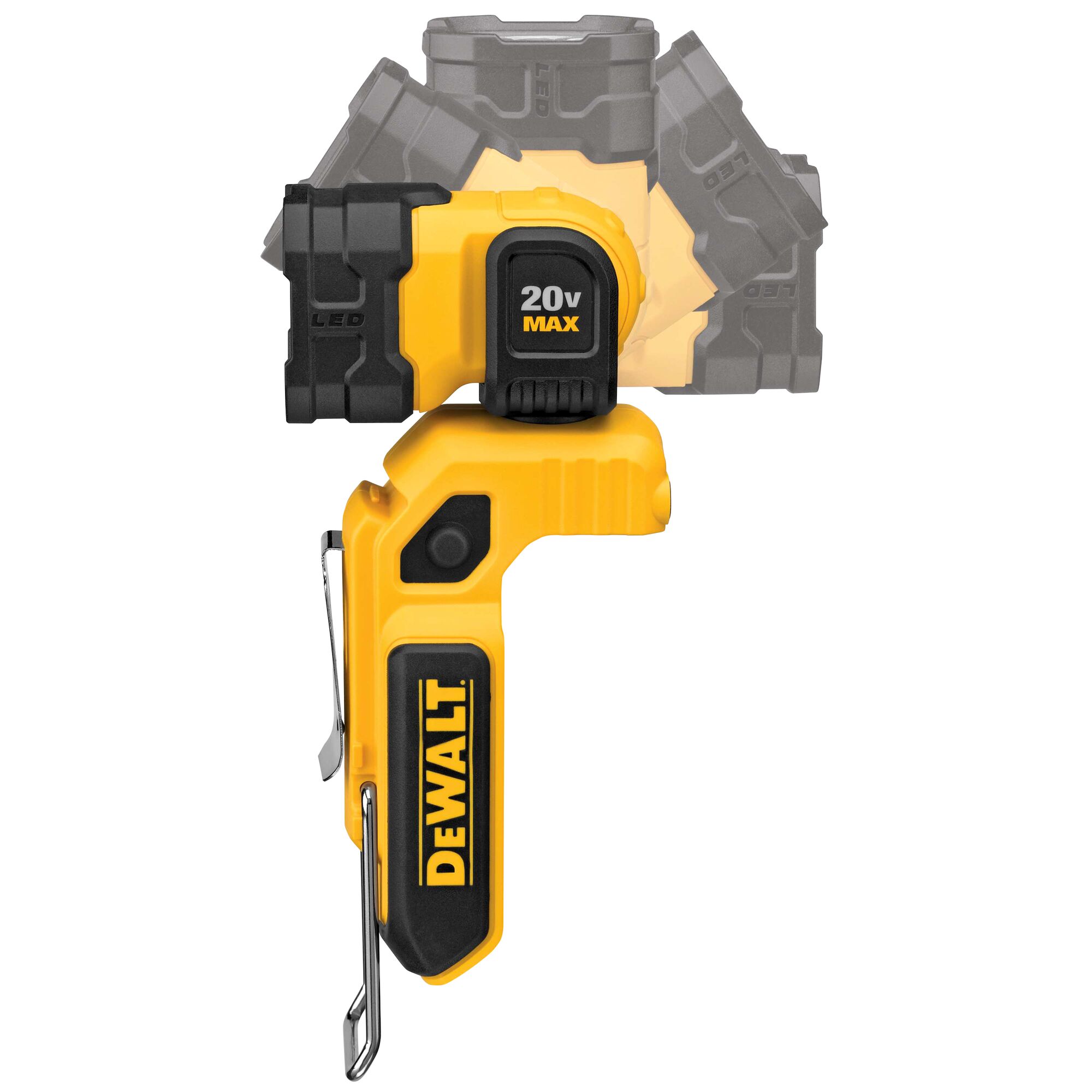 360 degree rotating head feature of a LED hand held worklight without battery