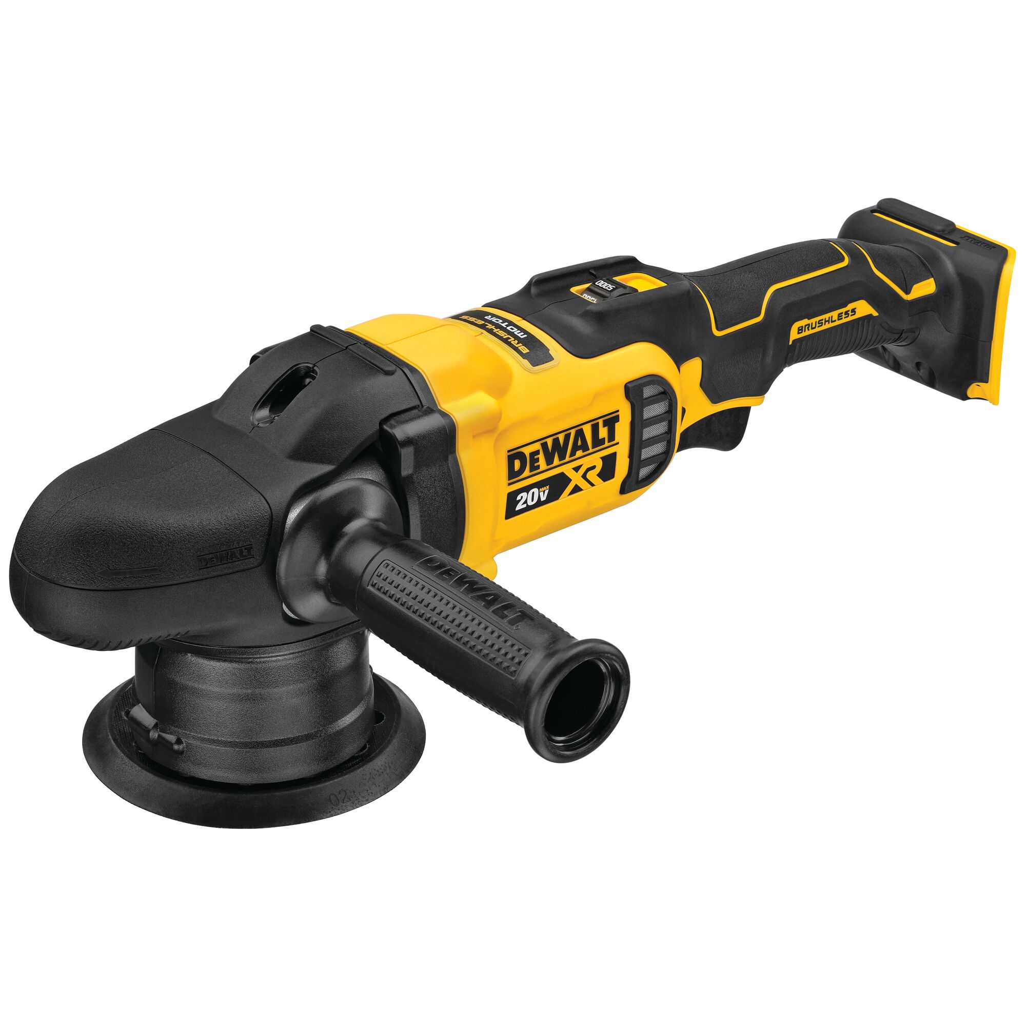 overhead view of XR cordless variable speed random orbit polisher
